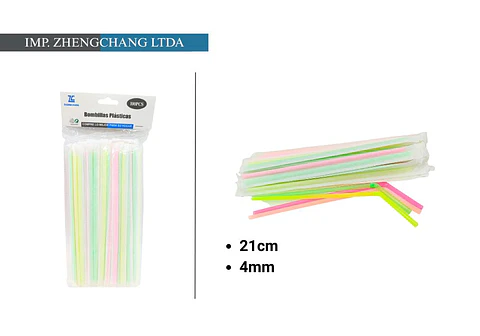 Bombilla plástica con funda 21cm 