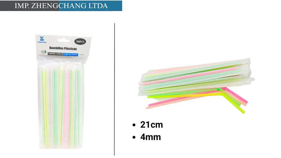 Bombilla plástica con funda 21cm  1
