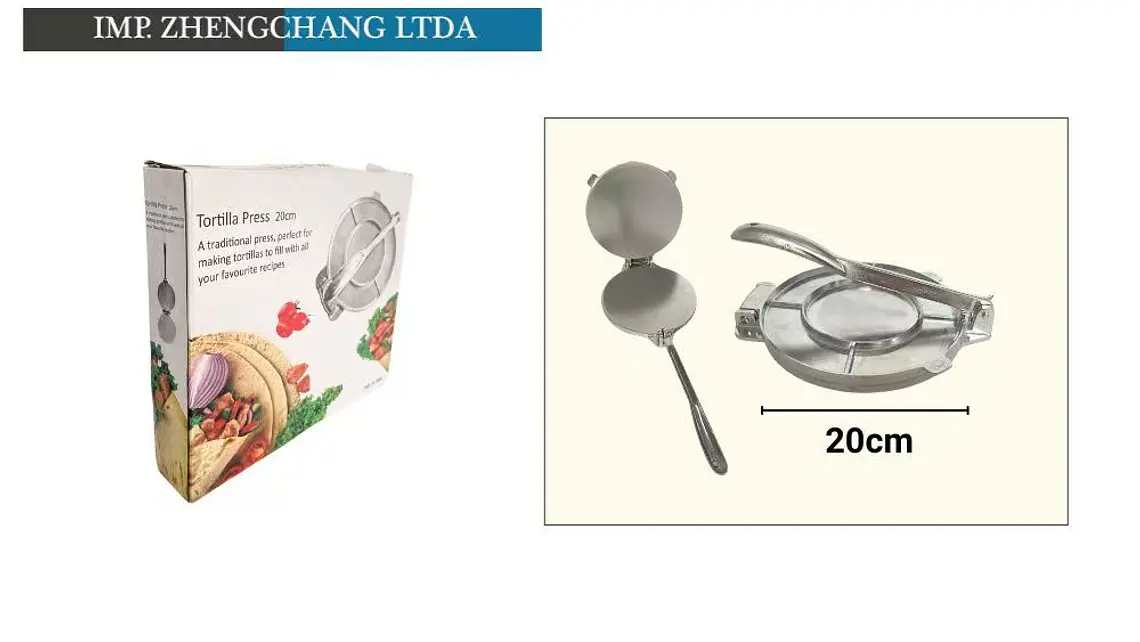 Prensa para tortillas, taco, empanadas, arepa, patacones etc.  1