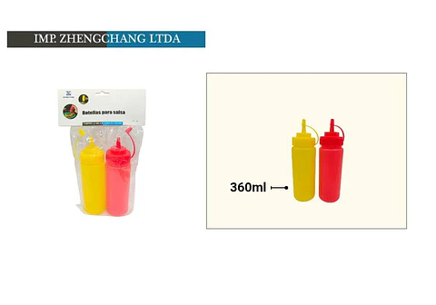 Set de botellas dispensadora de salsa 360ml 