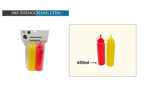 Set de botellas dispensadora de salsa 650ml 