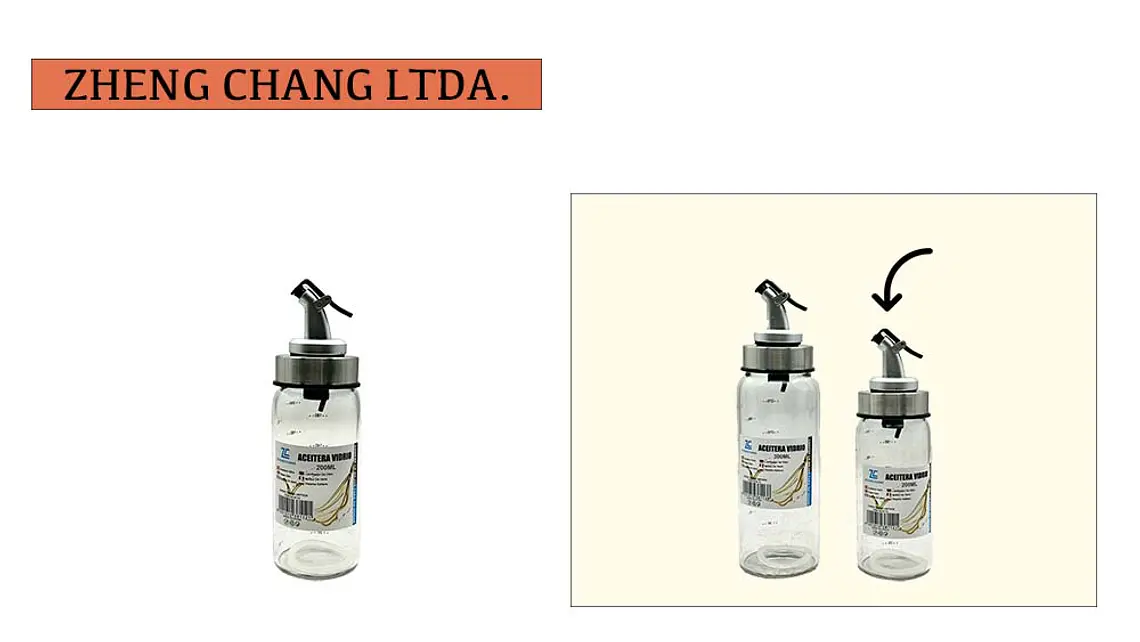 Botella aceitera o liquido de vidrio 200ml  1