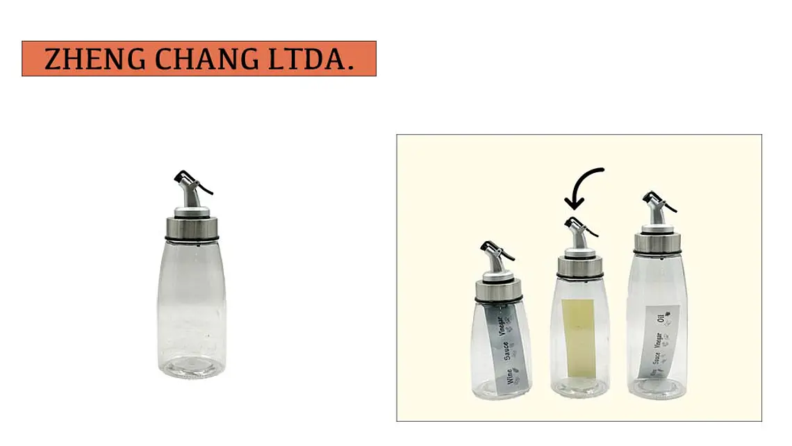 Botella aceitera o liquido de vidrio mediana  1