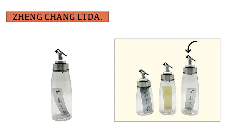 Botella aceitera o liquido de vidrio grande 1