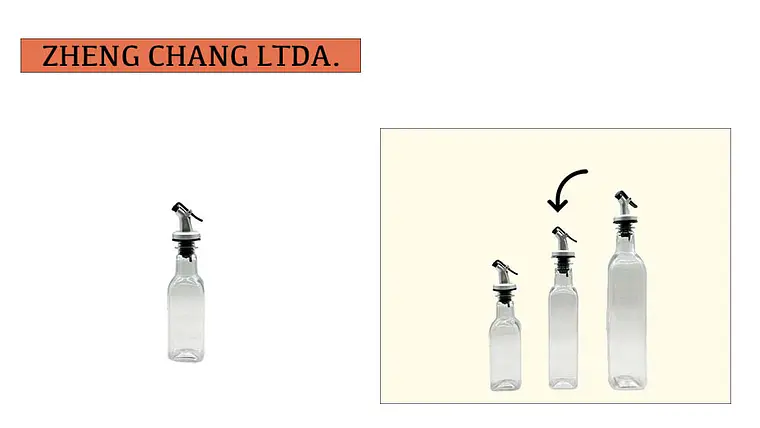 Botella aceitera cuadrada mediana   1