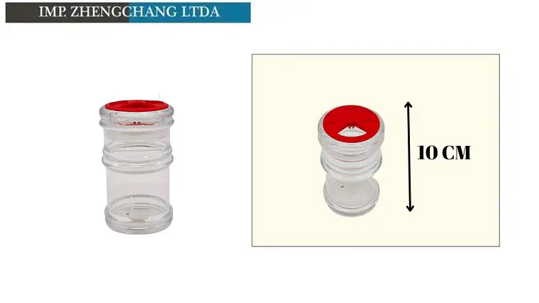 Salero/especiero acrílico borde rojo 10cm  1