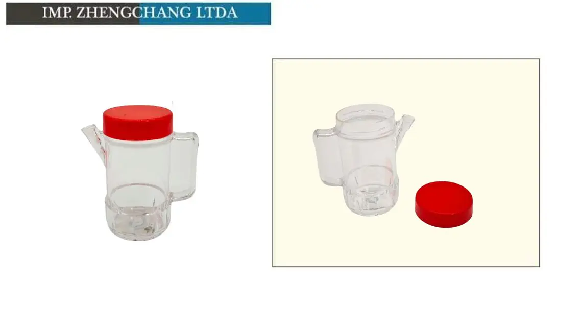 Botella aceitera o liquido de acrílico tapa roja  1
