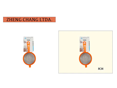 Colador plástico naranja 8cm