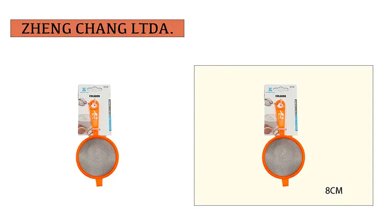 Colador plástico naranja 8cm 1