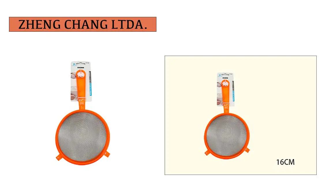 Colador plástico naranja 16cm 1