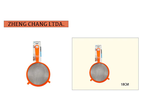 Colador plástico naranja 18cm 