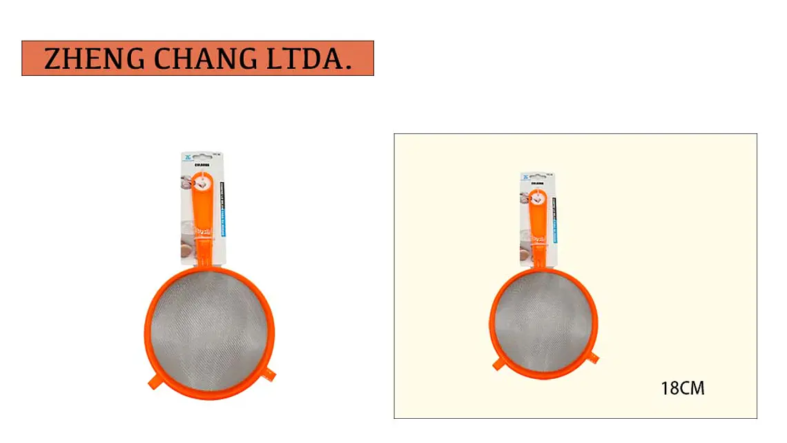 Colador plástico naranja 18cm  1