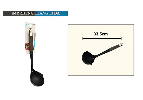 Cucharon claro plástico negro 33.5cm 