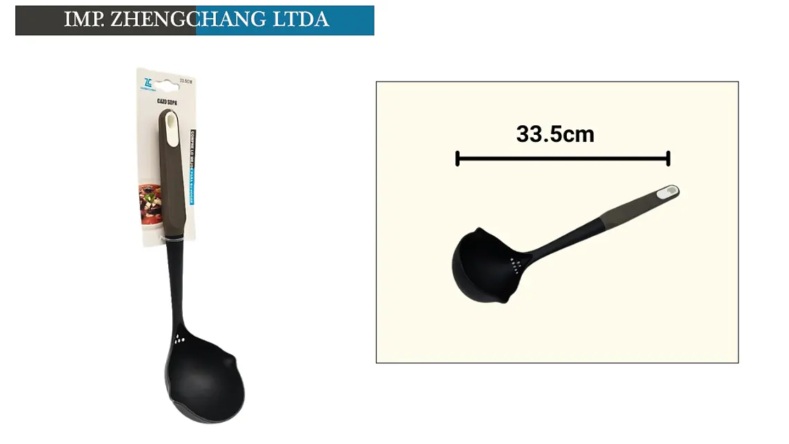 Cucharon claro plástico negro 33.5cm  1