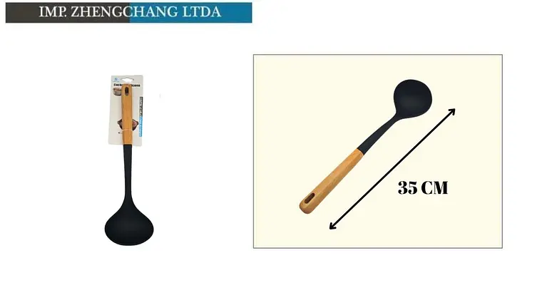 Cucharon claro plástico negro 35cm 1