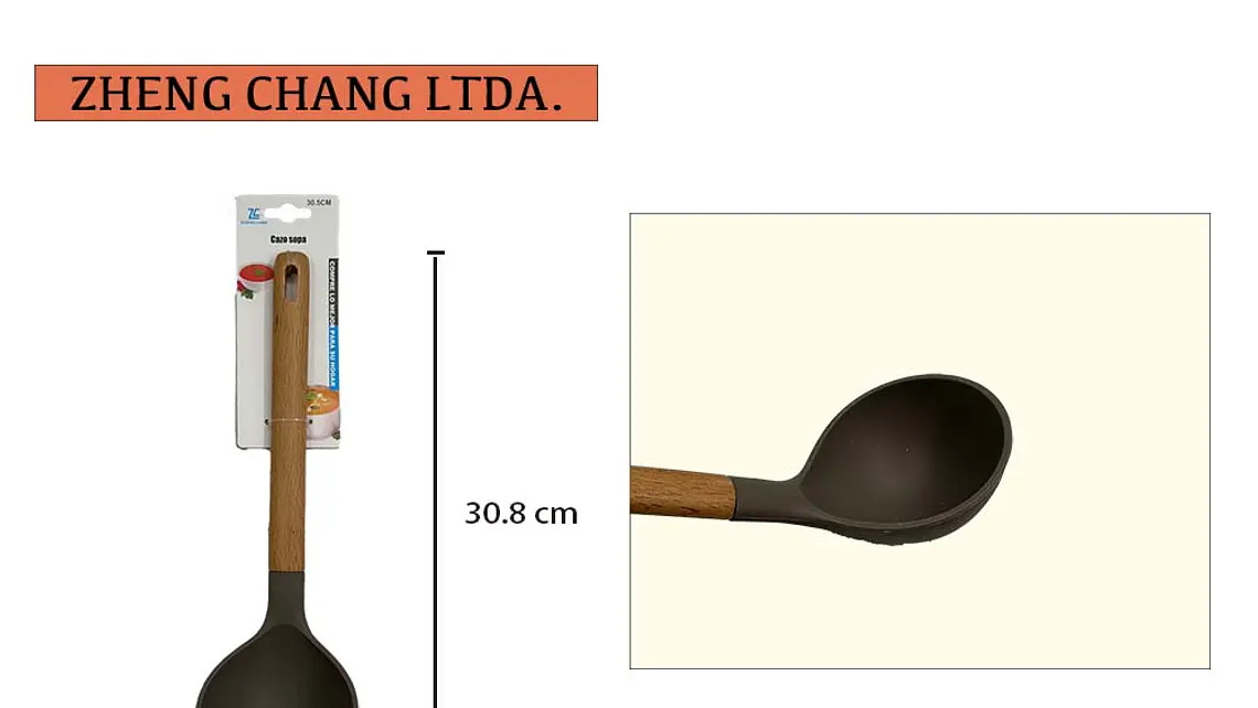 Cucharon calo de silicona estilo madera  1