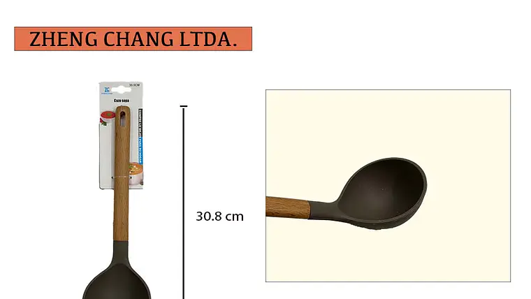 Cucharon calo de silicona estilo madera  1