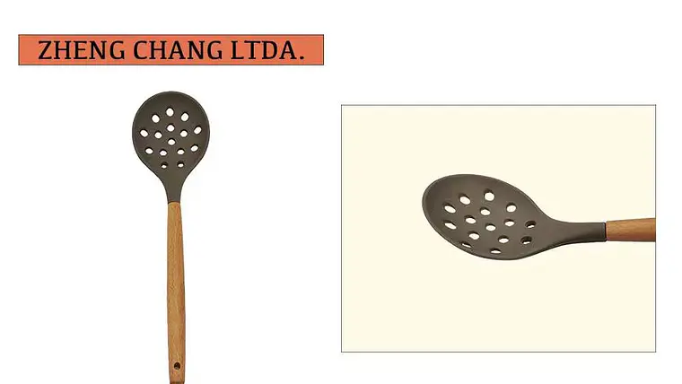 Cuchara colador de silicona tipo madera  1