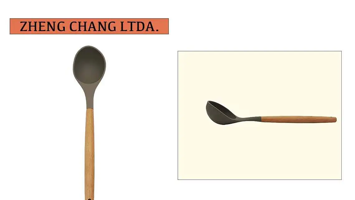 Cuchara cucharon de silicona estilo madera  1