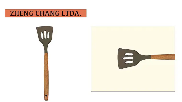 Espátula con ranura de silicona estilo madera  1
