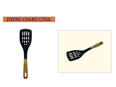 Espátula plástica negra estilo madera 