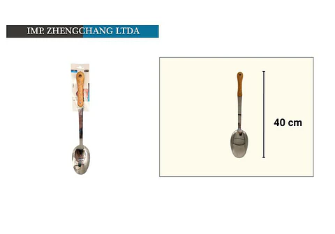 Cuchara de acero inox mango de madera 