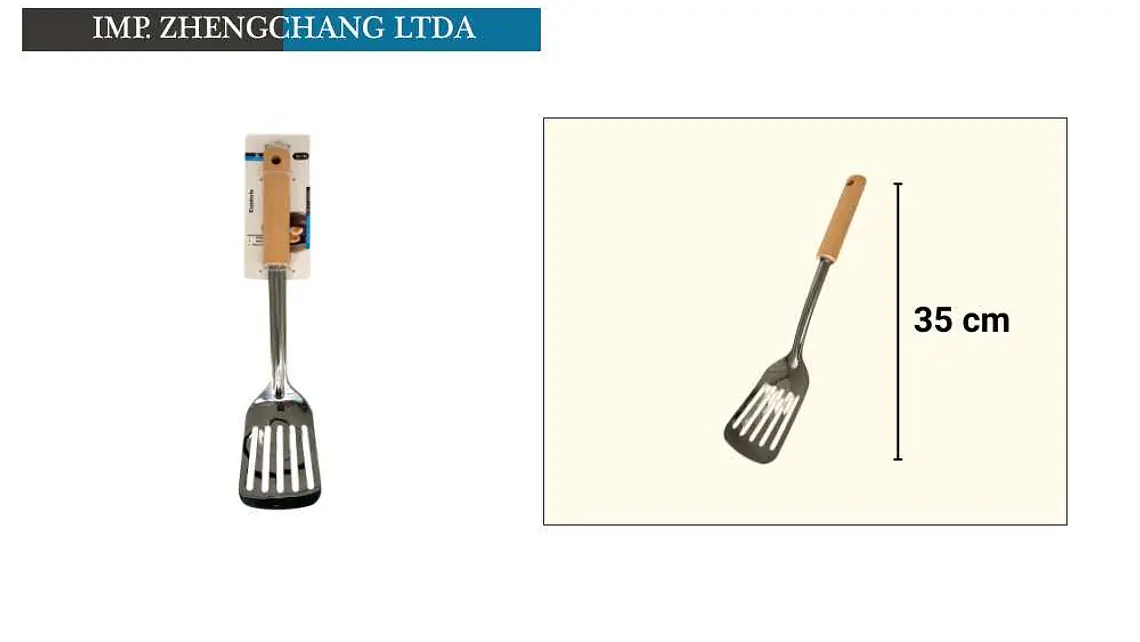 Espátula de acero inox mango de madera 1