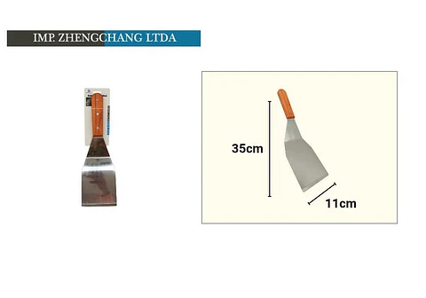 Espátula metálica mango madera 
