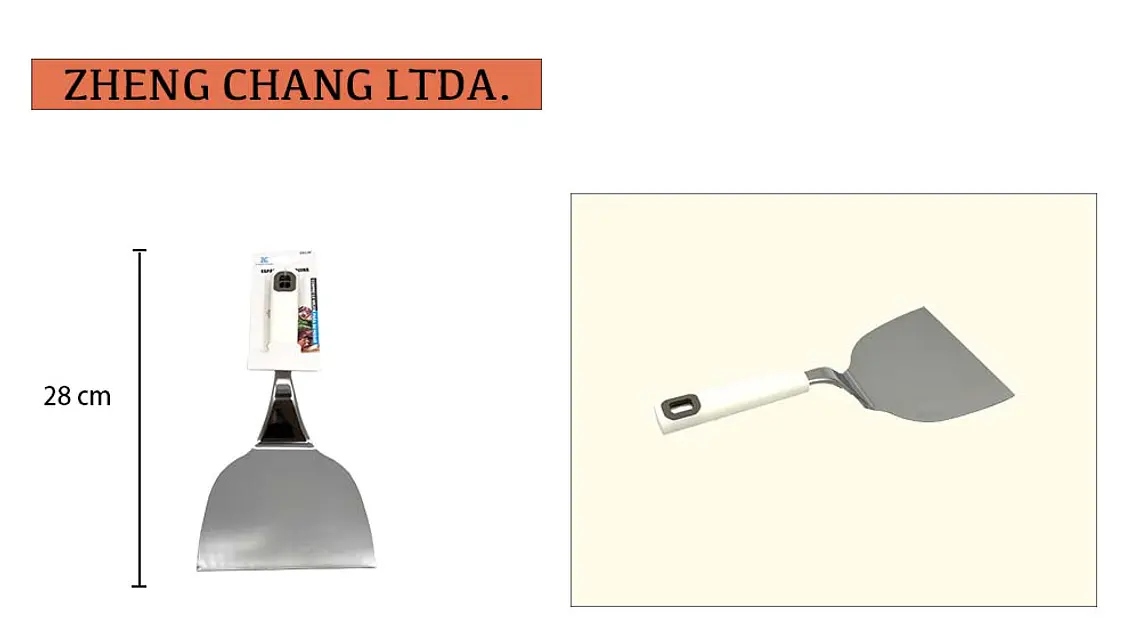 Espátula metálica mango plástico  1