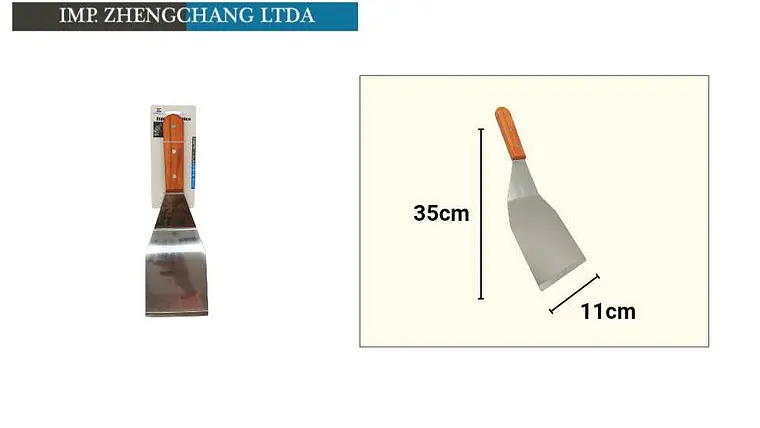 Espátula metálica mango madera  1