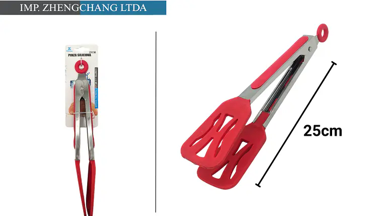Pinza metálica de silicona roja 25cm   1