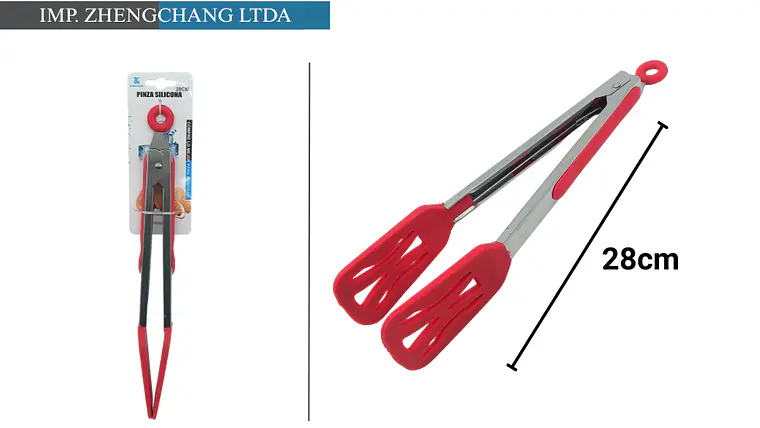 Pinza metálica de silicona roja 28cm   1