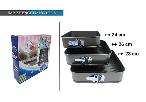 Set de 3 moldes cuadrado desmontable