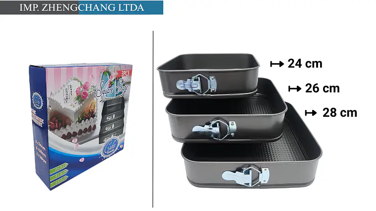 Set de 3 moldes cuadrado desmontable 1