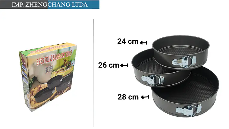 Set de 3 moldes redondo desmontable 1