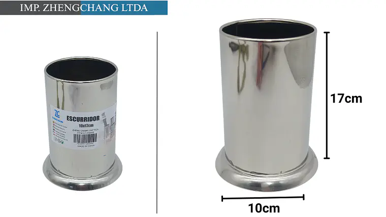 Escurridor liso cilindro de acero inox  1