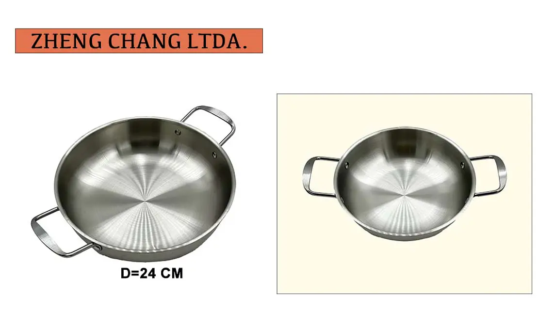 Wok 2 Asas acero inox 24cm 1
