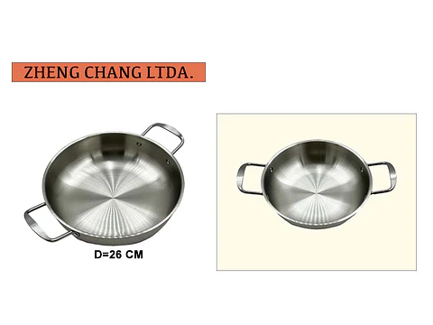 Wok 2 Asas acero inox 26cm