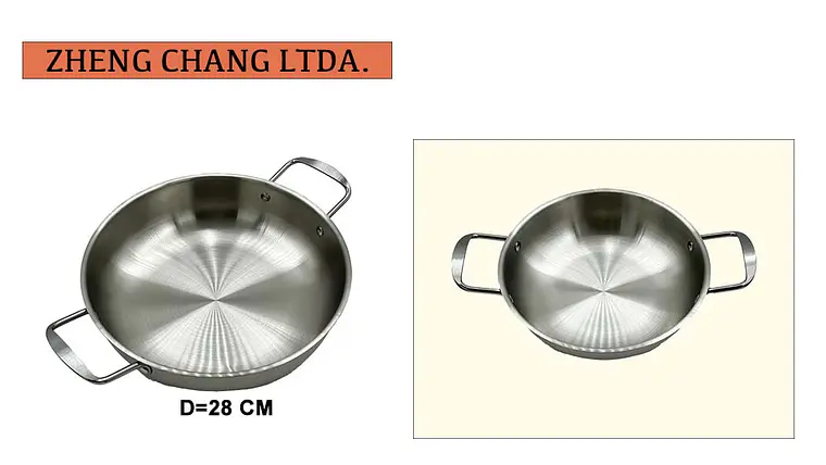 Wok 2 Asas acero inox 28cm 1