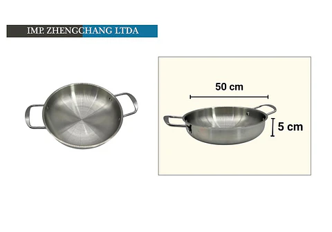Wok 2 Asas acero inox 50cm
