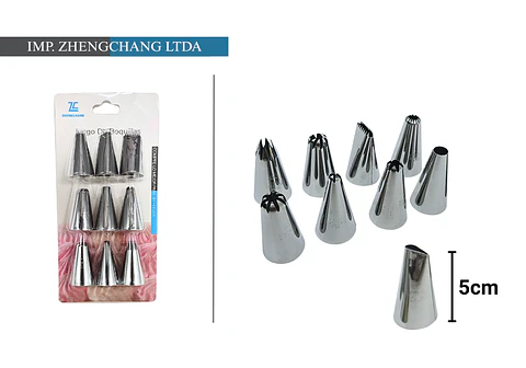 Set boquillas acero inox 9 psz 