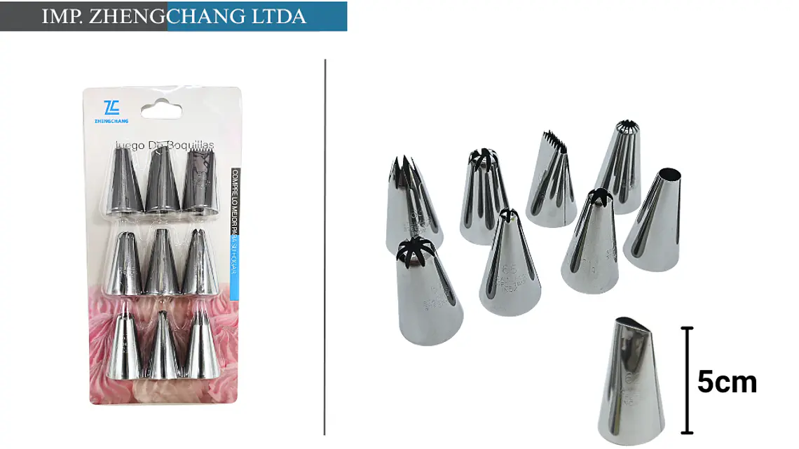 Set boquillas acero inox 9 psz  1