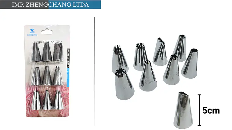 Set boquillas acero inox 9 psz  1