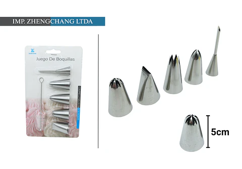 Set boquillas acero inox 5 psz 
