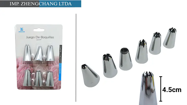 Set boquillas acero inox 6 pzs  1