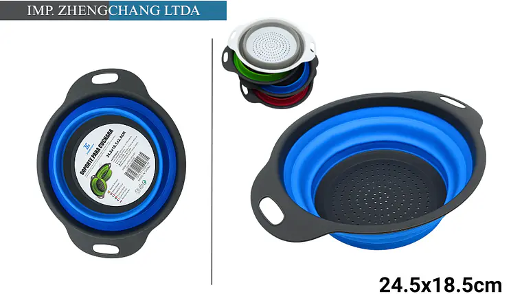 Colador plegable de silicona redondo 24.5cm 1