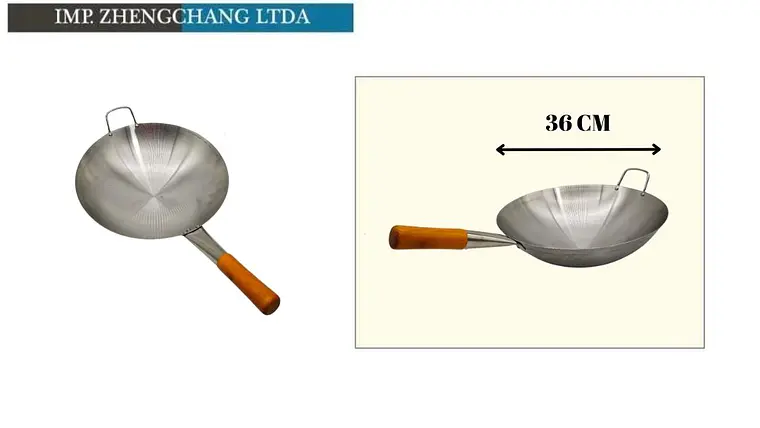 Wok acero mango de madera 36cm 1