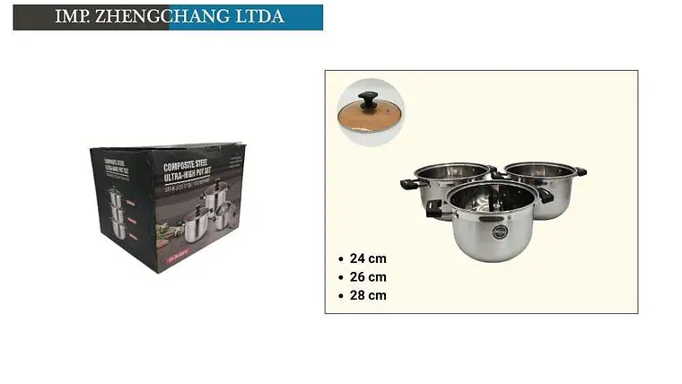 Bateria de cocina 3 Ollas  1