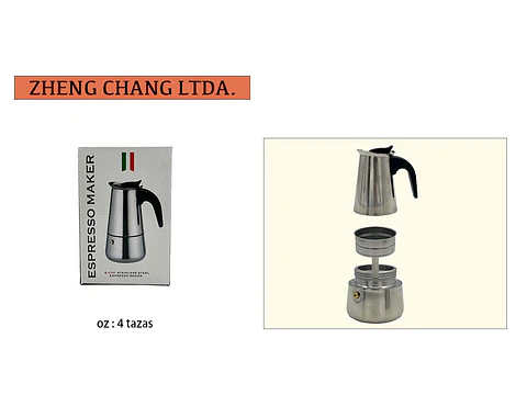 Cafetera De Acero Inoxidable De 4 Tazas (x6)