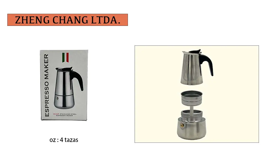 Cafetera De Acero Inoxidable De 4 Tazas (x6) 1